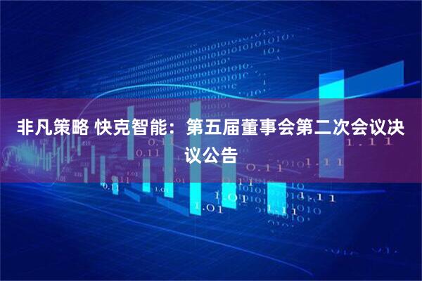 非凡策略 快克智能：第五届董事会第二次会议决议公告