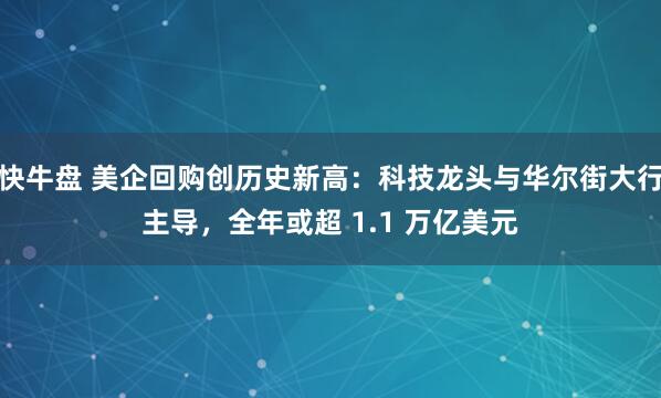 快牛盘 美企回购创历史新高：科技龙头与华尔街大行主导，全年或超 1.1 万亿美元